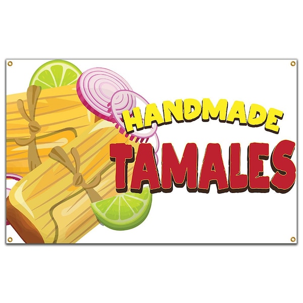 Signmission Handmade Tamales Banner Concession Stand Food Truck Single Sided B-Handmade Tamales19 - main